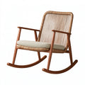 Schaukelstuhl 98 x 68 x 100 cm aus Holz und Rattan in Braun mit Sitzpolster