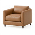 Sessel 95 x 88 x 82 cm aus Kunstleder Cognacbraun mit gepolsterter Sitzfläche