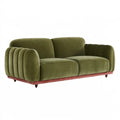 2-Sitzer Sofa 190 x 90 x 78 cm Samtstoff Olivgrün Art-Déco gepolstert