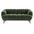 2-Sitzer Sofa 180 x 85 x 82 cm dunkelgrün Samt Retro-Stil mit Holzbeinen