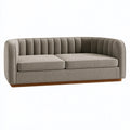 2-Sitzer Sofa 180 x 85 x 75 cm Textil Taupe - gepolstertes Wohnzimmer Sofa mit Holzsockel
