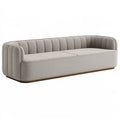 3-Sitzer Sofa 230 x 90 x 75 cm in Greige mit Textilbezug und Holzsockel - Modernes Wohnzimmermöbel